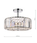 Fernhurst 3-Lt Semi Flush Taklampa Krom/Glas 35cm