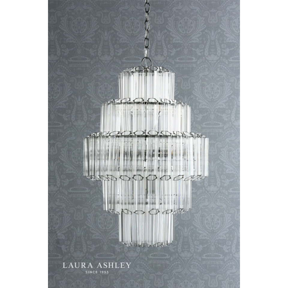 Genevieve 9-Lts Taklampa Krom/Glas 50cm