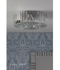 Fernhurst 3-lt flush taklampa krom/glas 34cm