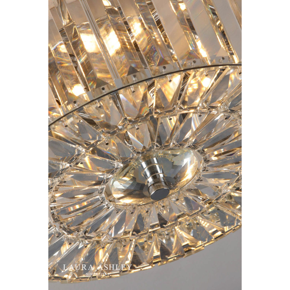 Fernhurst 3-lt flush taklampa krom/glas 34cm