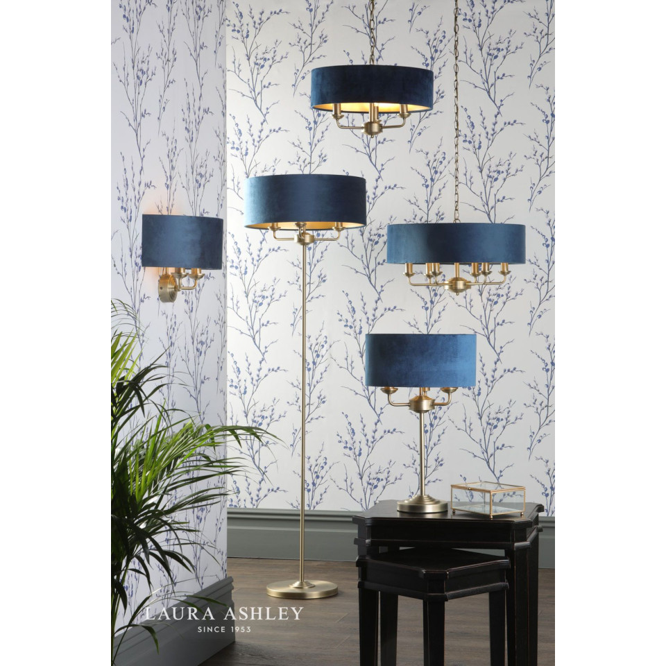 Sorrento vägglampa mässing/blå 25cm