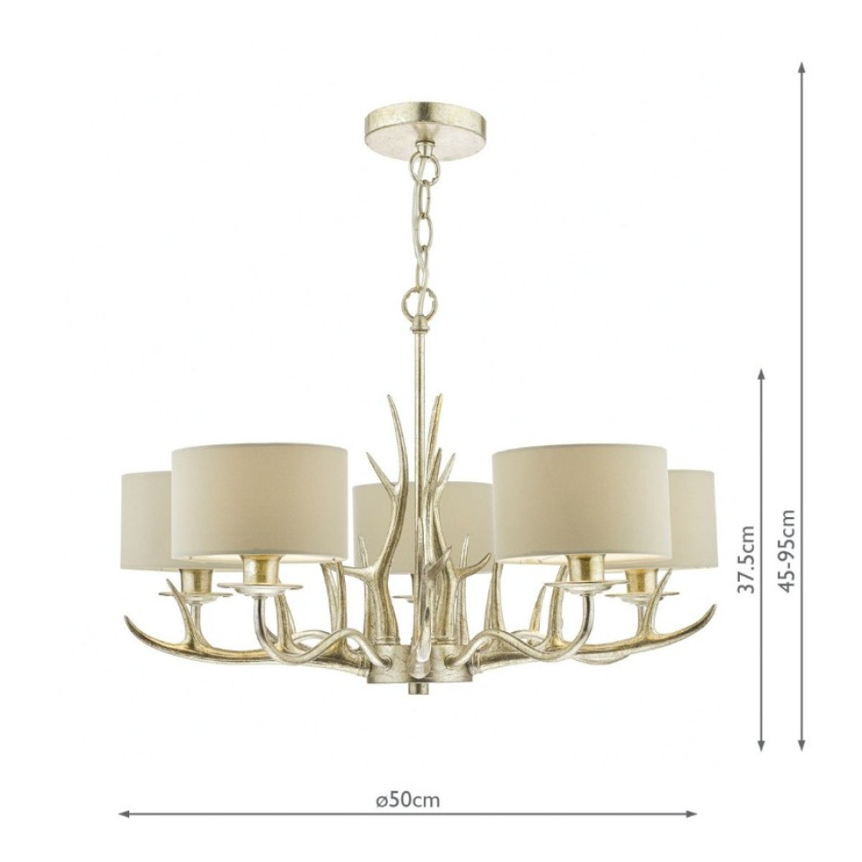 Mulroy 5-Light Chandelier Champagne 50cm