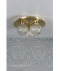 Prague 3-Ljus badrums plafond Mässing/Glas 30cm