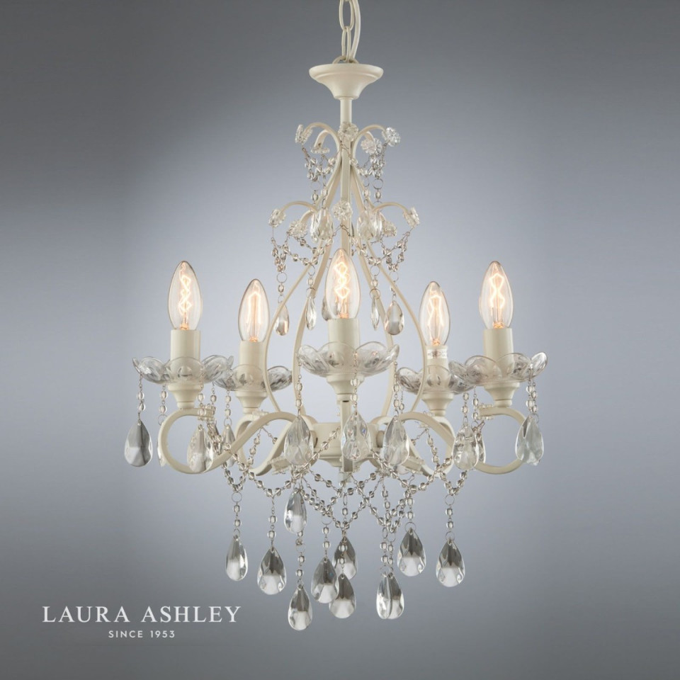 Shamley Ljuskrona Matt Vit/Glas 42cm
