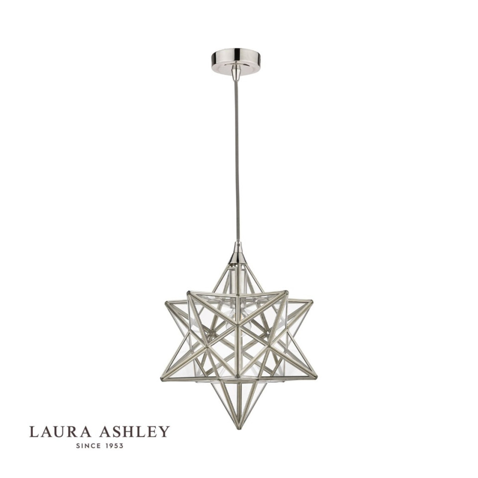 Small Star Taklampa Silver/Glas 32cm