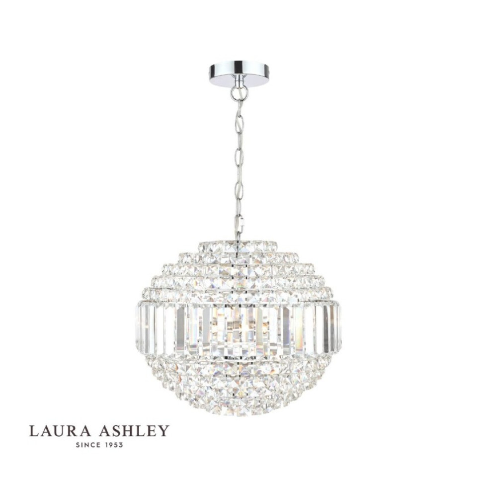 Vienna 5-Light Chandelier Chrome/Glass 40cm