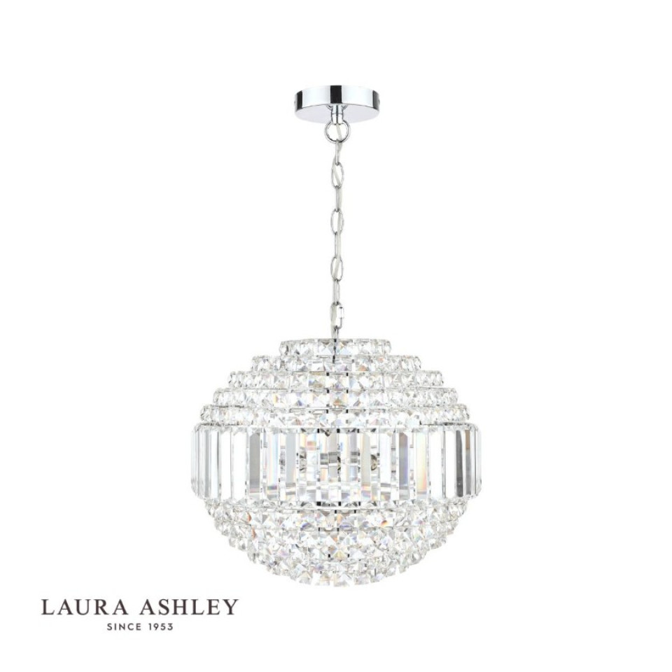 Vienna 5-Light Chandelier Chrome/Glass 40cm