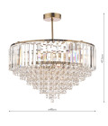 Vienna 5-Lt Semi Flush Taklampa Mässing/Kristall 48cm
