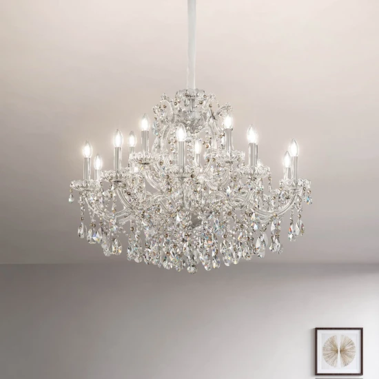 Aqaba S 15/90/80 chandelier gold/chrome/crystal 90 cm