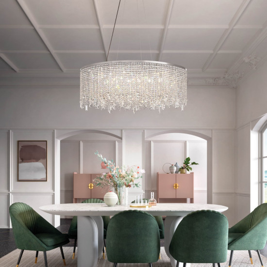 Cristalle S 6/120/40 OV Infälld Taklampa Krom/Kristall 120 cm Cristalle S 6/120/40 OV Infälld Taklampa Krom/Kristall 120 cm
