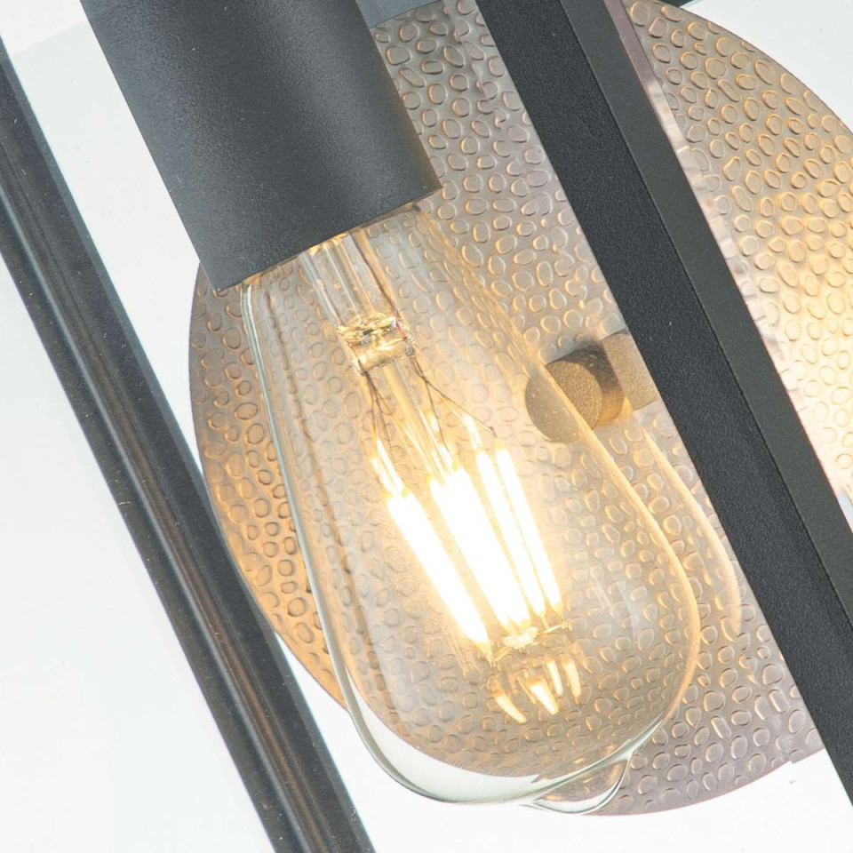 Byron 1-lt medium utomhusvägglampa grafit/klar 36,8 cm IP44 Quoizel Byron 1-lt medium utomhusvägglampa grafit/klar 36,8 cm IP44