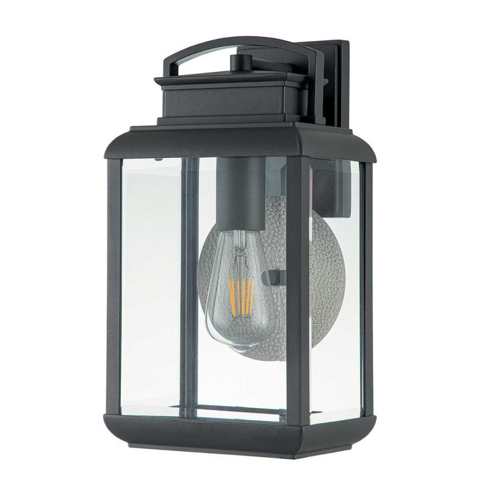 Byron 1-lt medium utomhusvägglampa grafit/klar 36,8 cm IP44 Quoizel Byron 1-lt medium utomhusvägglampa grafit/klar 36,8 cm IP44