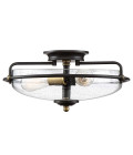 Griffin 3 light plafond palladian bronze with weathered brass accents 42.2cm Quoizel Griffin 3 light plafond palladian bronze with weathered brass accents 42.2cm