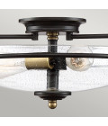 Griffin 3 light plafond palladian bronze with weathered brass accents 42.2cm Quoizel Griffin 3 light plafond palladian bronze with weathered brass accents 42.2cm