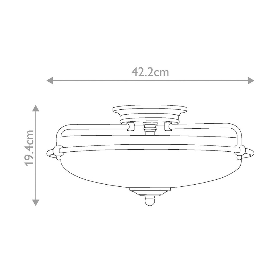 Griffin 3 light plafond polished chrome 42.2cm Quoizel Griffin 3 light plafond polished chrome 42.2cm