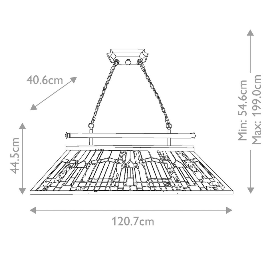 Inglenook 3 island chandelier valiant bronze 120.7cm