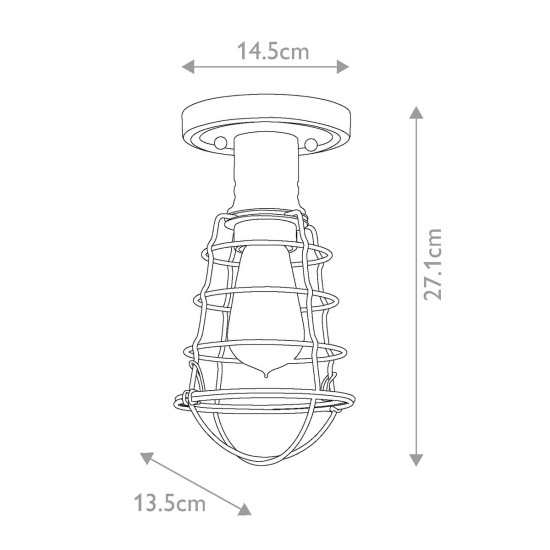 Mixon1 plafond brons 27.1cm
