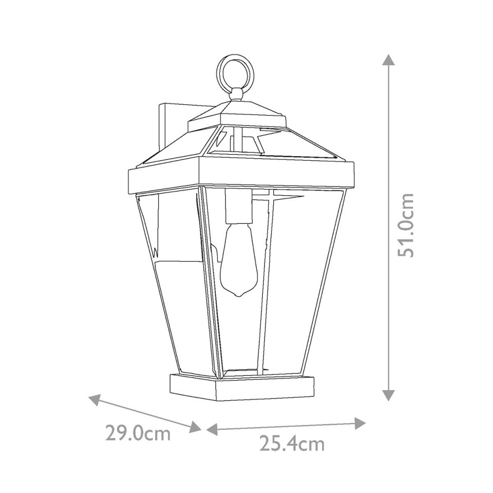 Ravine 1-ljus stor utomhus vägglampa brons/klar 51 cm IP44