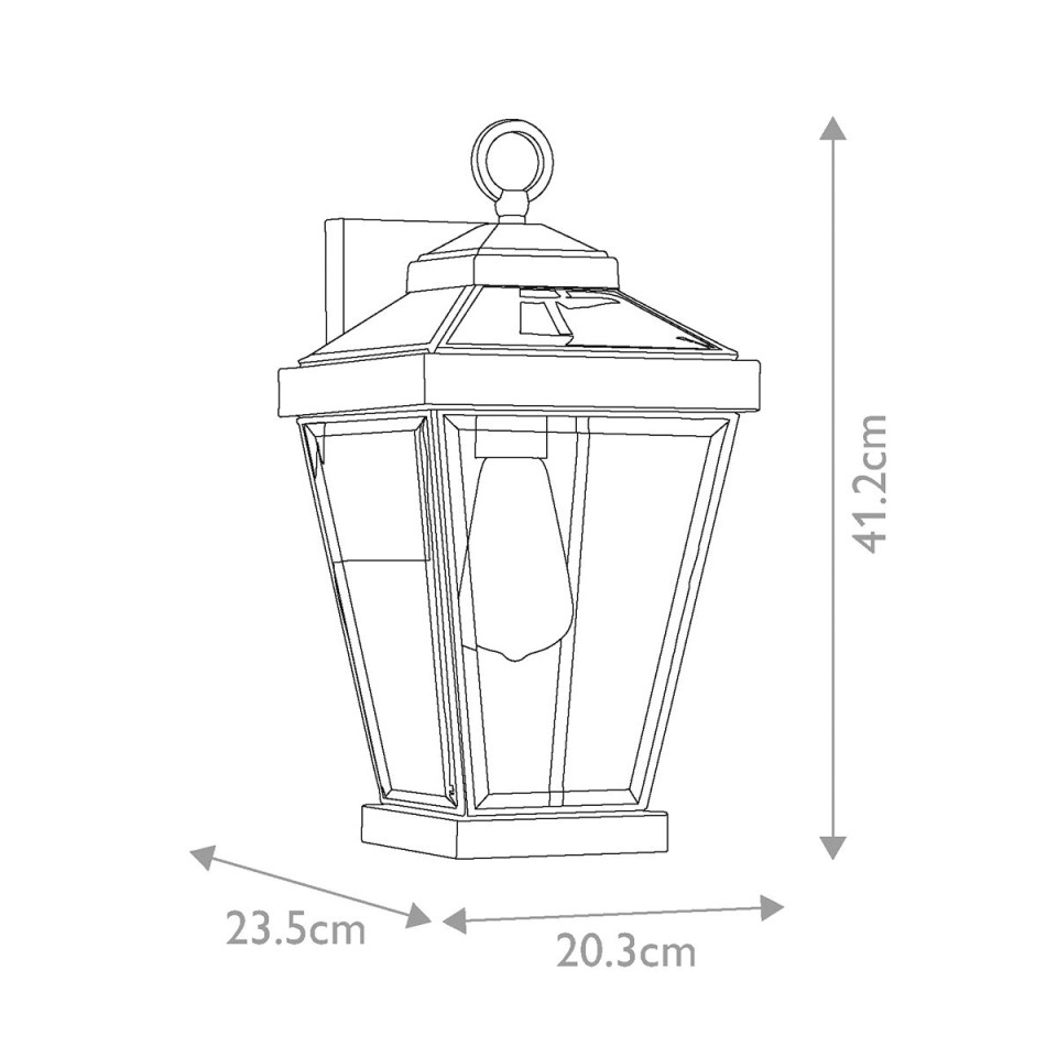 Ravine 1-ljus medium utomhusvägglampa brons/klar 41,2 cm IP44