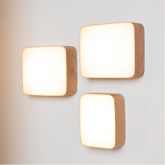 Cube vägg/taklampa ek/valnöt 16,5-50cm
