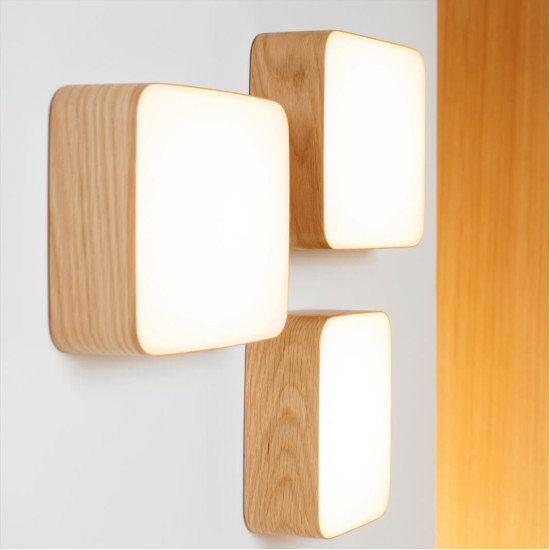 Cube vägg/taklampa ek/valnöt 16,5-50cm