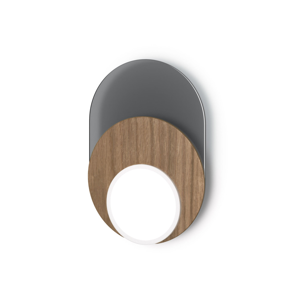 Dot 04 vägglampa vit/svart/ek/valnöt 25cm