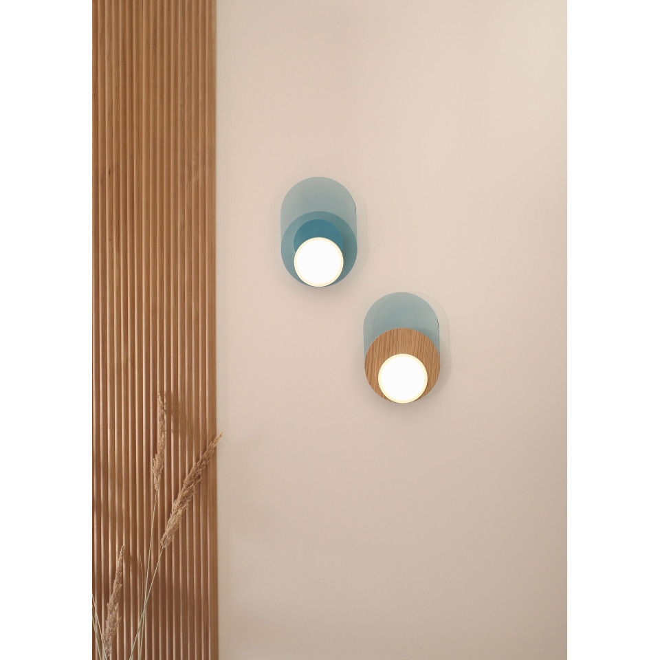 Dot 04 vägglampa vit/svart/ek/valnöt 25cm