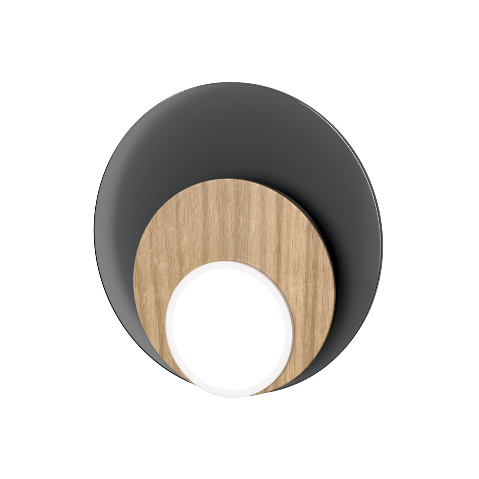 Dot 06 vägglampa vit/svart/ek/valnöt 25cm