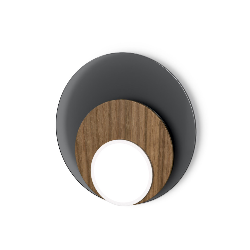 Dot 06 vägglampa vit/svart/ek/valnöt 25cm