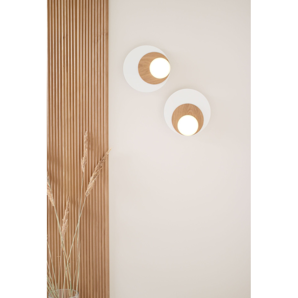Dot 06 vägglampa vit/svart/ek/valnöt 25cm
