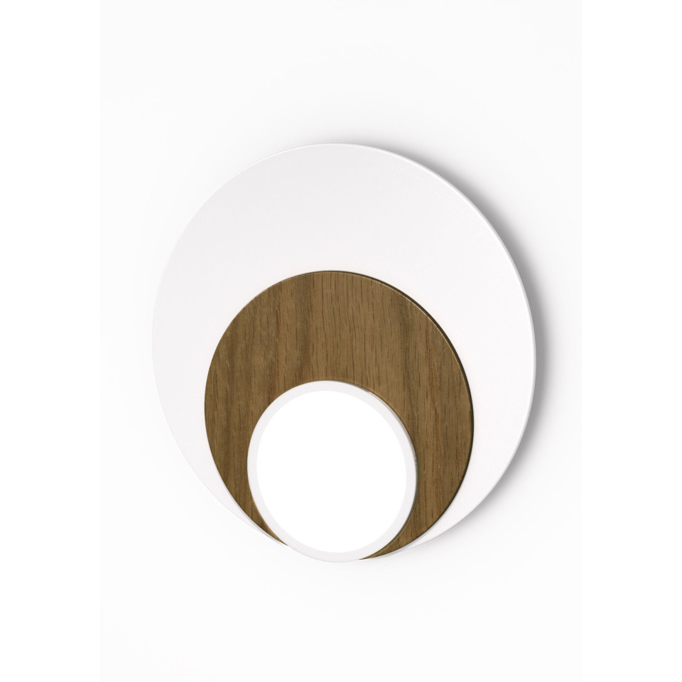 Dot 06 vägglampa vit/svart/ek/valnöt 25cm