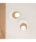 Dot 06 vägglampa vit/svart/ek/valnöt 25cm