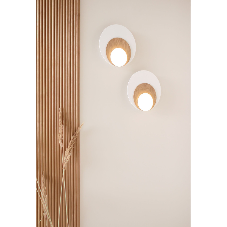 Dot 06 vägglampa vit/svart/ek/valnöt 25cm