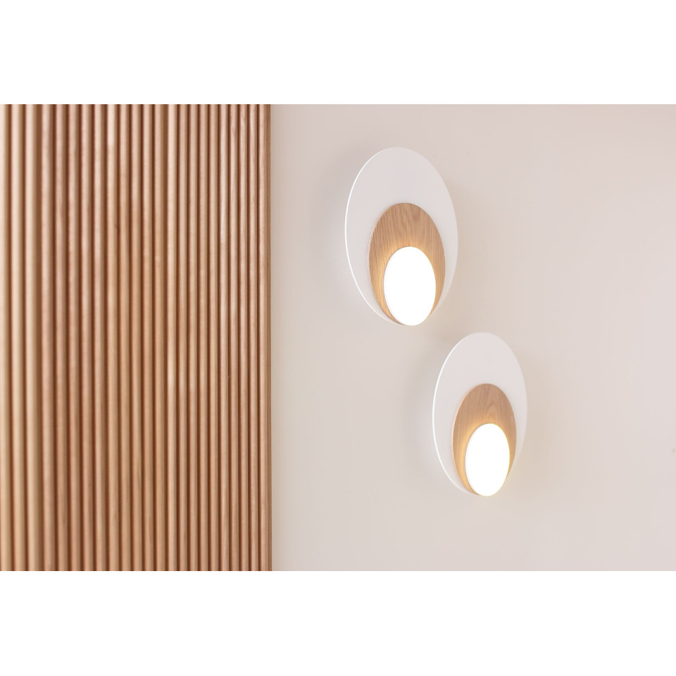 Dot 06 vägglampa vit/svart/ek/valnöt 25cm