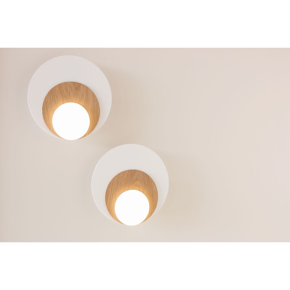 Dot 06 vägglampa vit/svart/ek/valnöt 25cm