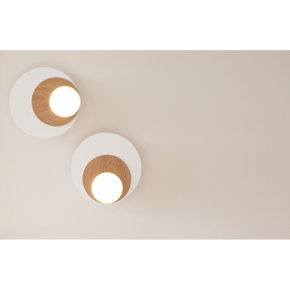 Dot 06 vägglampa vit/svart/ek/valnöt 25cm