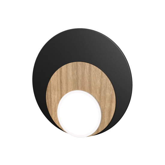 Dot 06 vägglampa vit/svart/ek/valnöt 25cm