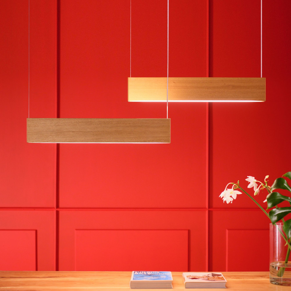 Led120 Ceiling Lamp Oak/Walnut/Ash 74-164cm