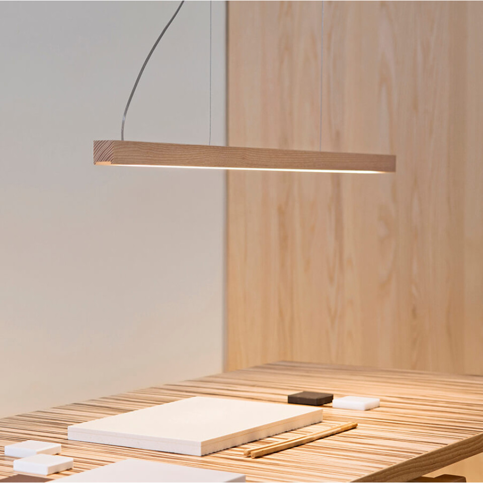 Led28 Ceiling Lamp Oak/Walnut/Ash 100-120cm
