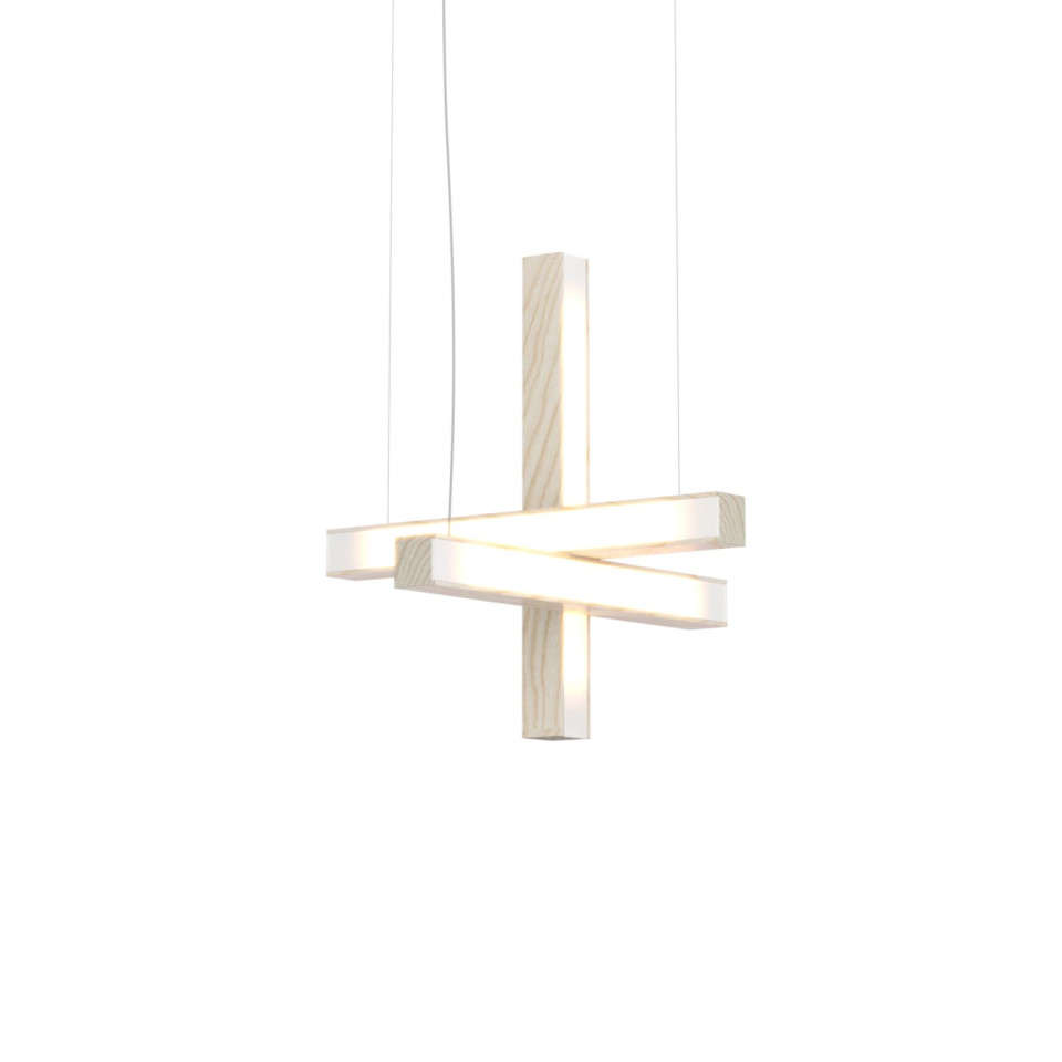 Led40 Cross Ceiling Lamp Oak/Walnut/Ash 40cm