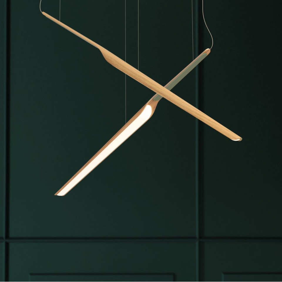 Swan Wing Ceiling Lamp Oak/Walnut/White/Black 118.5cm