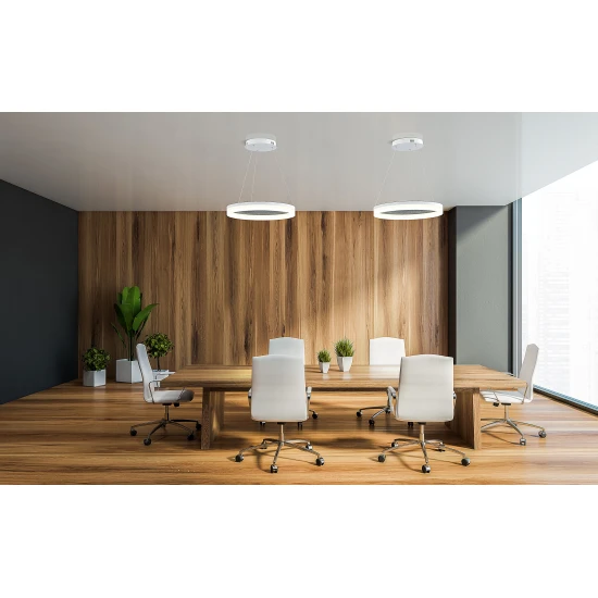 Acoustic Circulo akustisk taklampa 3000k ljusgrå 80cm Acoustic Circulo akustisk taklampa 3000k ljusgrå 80cm
