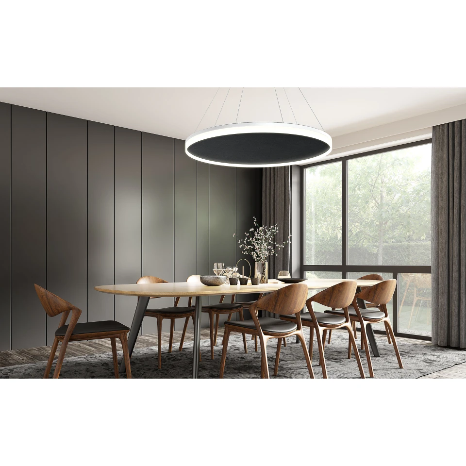 Acoustic Circulo acoustic ceiling light 4000k black 60cm