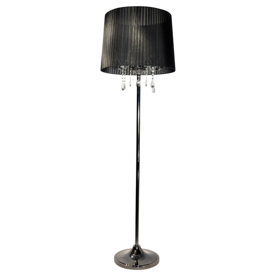 Crystal Floor Lamp Black/Black Chrome 170cm Valaisin Grönlund Crystal Floor Lamp Black/Black Chrome 170cm