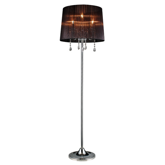 Crystal golvlampa svart/krom 170cm