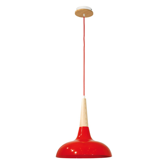 Cup Taklampa Ask/Röd 38cm Cup Taklampa Ask/Röd 38cm