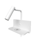 Holm USB hotellvägglampa matt vit 20cm Designed Lights Holm USB hotellvägglampa matt vit 20cm