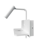 Holm USB hotellvägglampa matt vit 20cm Designed Lights Holm USB hotellvägglampa matt vit 20cm