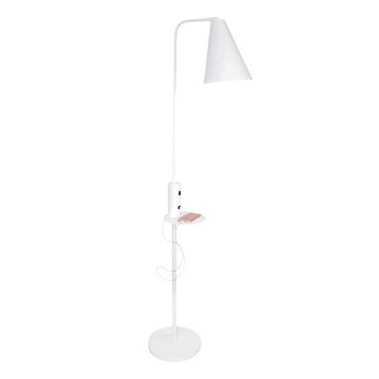 Vigo USB Floor Lamp Matt White 160cm Vigo USB Floor Lamp Matt White 160cm