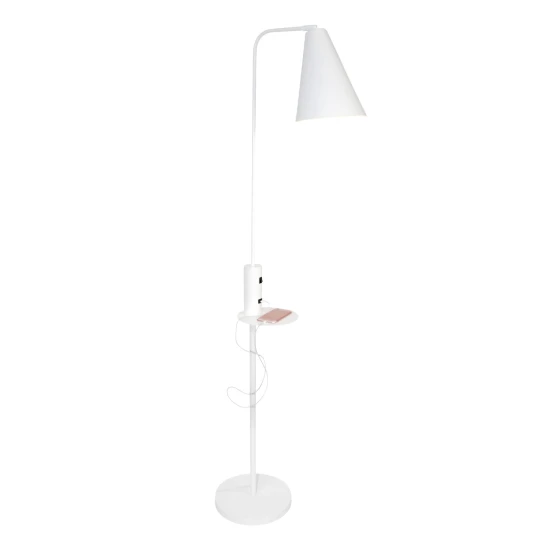 Vigo USB Floor Lamp Matt White 160cm